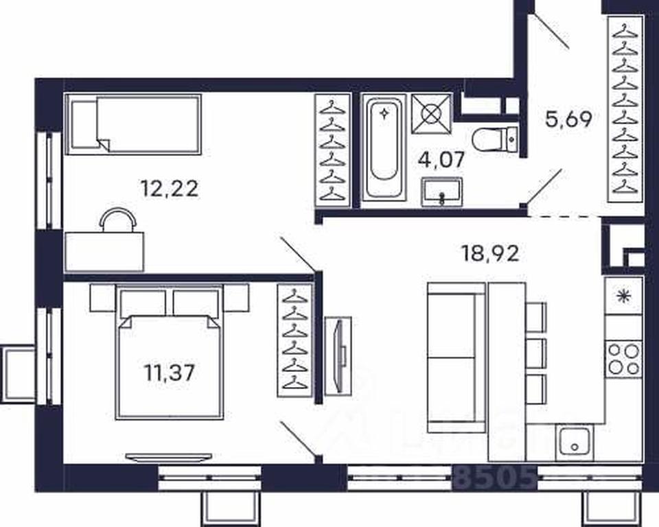 1-BD Apartment Sale, 52.27 sq. m. at Tetris, Zheleznodorozhny pereulok, Krasnogorsk, Moscow Region, Russia #1 1-BD Apartment Sale, 52.27 sq. m. at Tetris, Zheleznodorozhny pereulok, Krasnogorsk, Moscow Region, Russia #1