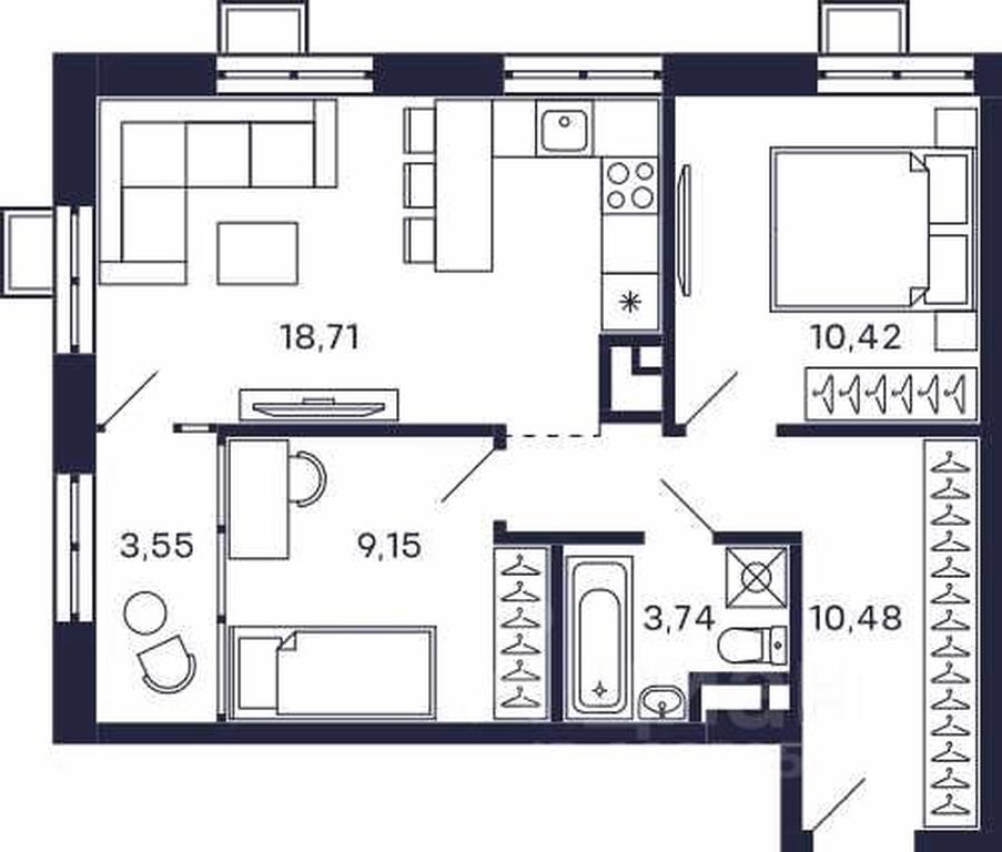 1-BD Apartment Sale, 56.05平方米 at Tetris, Zheleznodorozhny pereulok, Krasnogorsk, Moscow Region, Russia #1 1-BD Apartment Sale, 56.05平方米 at Tetris, Zheleznodorozhny pereulok, Krasnogorsk, Moscow Region, Russia #1