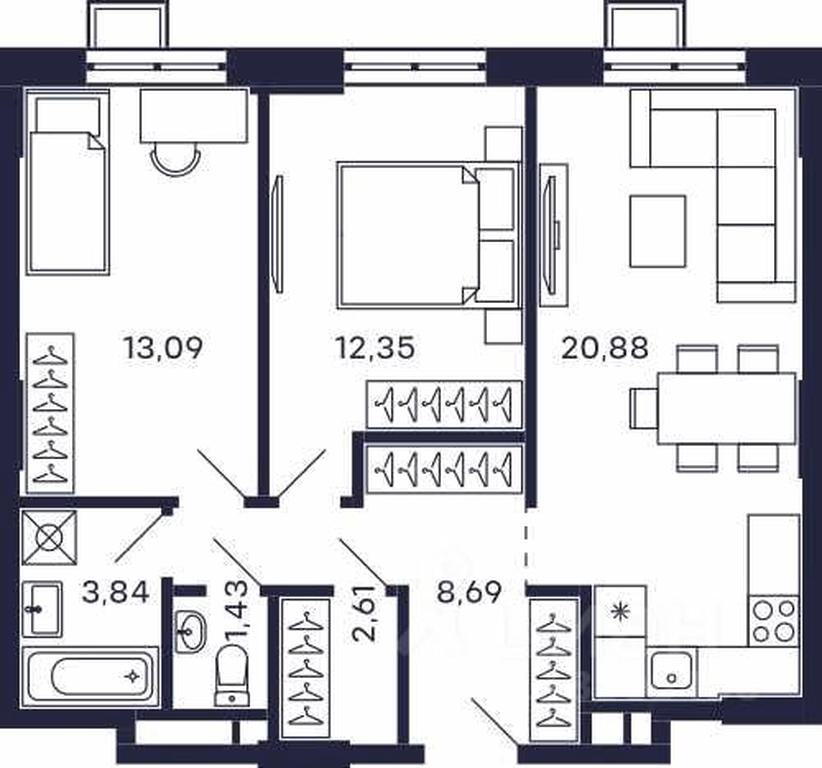 1-BD Apartment Sale, 62.89 sq. m. at Tetris, Zheleznodorozhny pereulok, Krasnogorsk, Moscow Region, Russia #1 1-BD Apartment Sale, 62.89 sq. m. at Tetris, Zheleznodorozhny pereulok, Krasnogorsk, Moscow Region, Russia #1