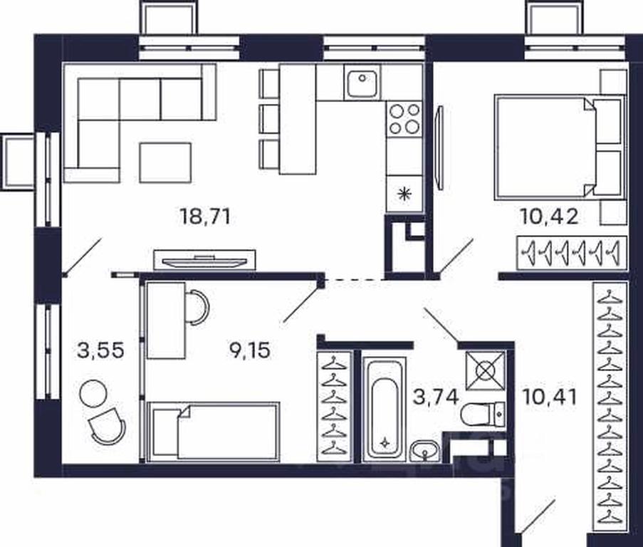 1-BD Apartment Sale, 55.98 sq. m. at Tetris, Zheleznodorozhny pereulok, Krasnogorsk, Moscow Region, Russia #1 1-BD Apartment Sale, 55.98 sq. m. at Tetris, Zheleznodorozhny pereulok, Krasnogorsk, Moscow Region, Russia #1