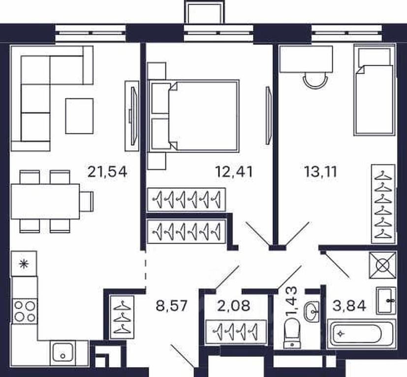 1-BD Apartment Sale, 62.98 sq. m. at Tetris, Zheleznodorozhny pereulok, Krasnogorsk, Moscow Region, Russia #1 1-BD Apartment Sale, 62.98 sq. m. at Tetris, Zheleznodorozhny pereulok, Krasnogorsk, Moscow Region, Russia #1