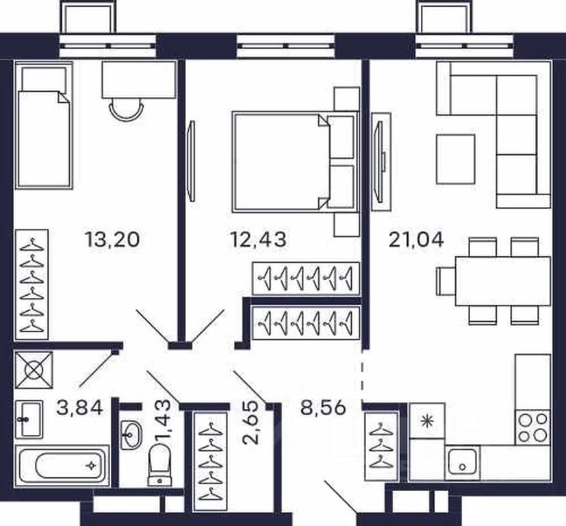 1-BD Apartment Sale, 63.15 sq. m. at Tetris, Zheleznodorozhny pereulok, Krasnogorsk, Moscow Region, Russia #1 1-BD Apartment Sale, 63.15 sq. m. at Tetris, Zheleznodorozhny pereulok, Krasnogorsk, Moscow Region, Russia #1