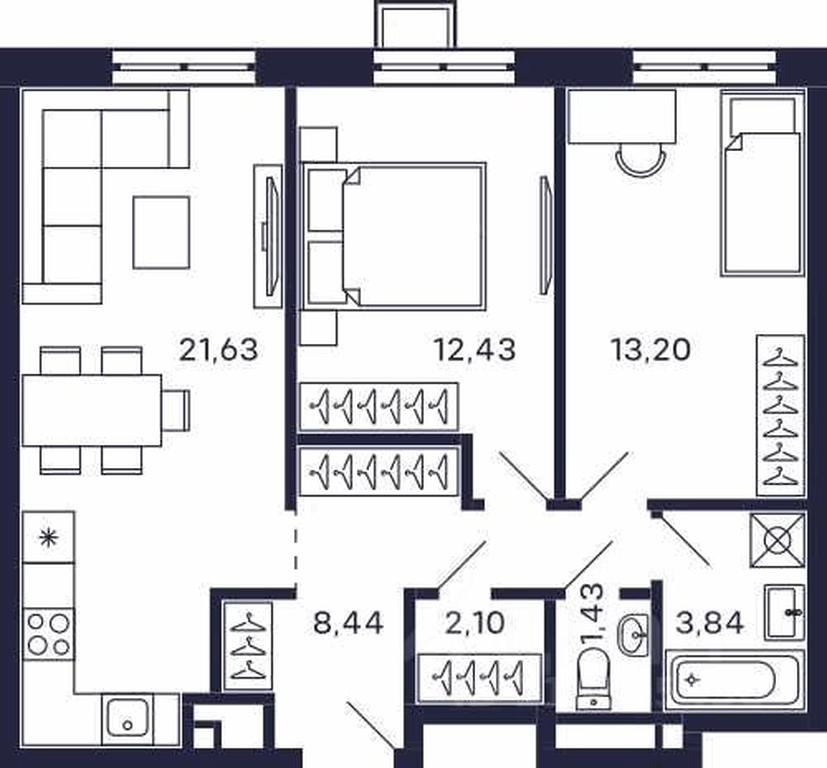 1-BD Apartment Sale, 63.07 sq. m. at Tetris, Zheleznodorozhny pereulok, Krasnogorsk, Moscow Region, Russia #1 1-BD Apartment Sale, 63.07 sq. m. at Tetris, Zheleznodorozhny pereulok, Krasnogorsk, Moscow Region, Russia #1