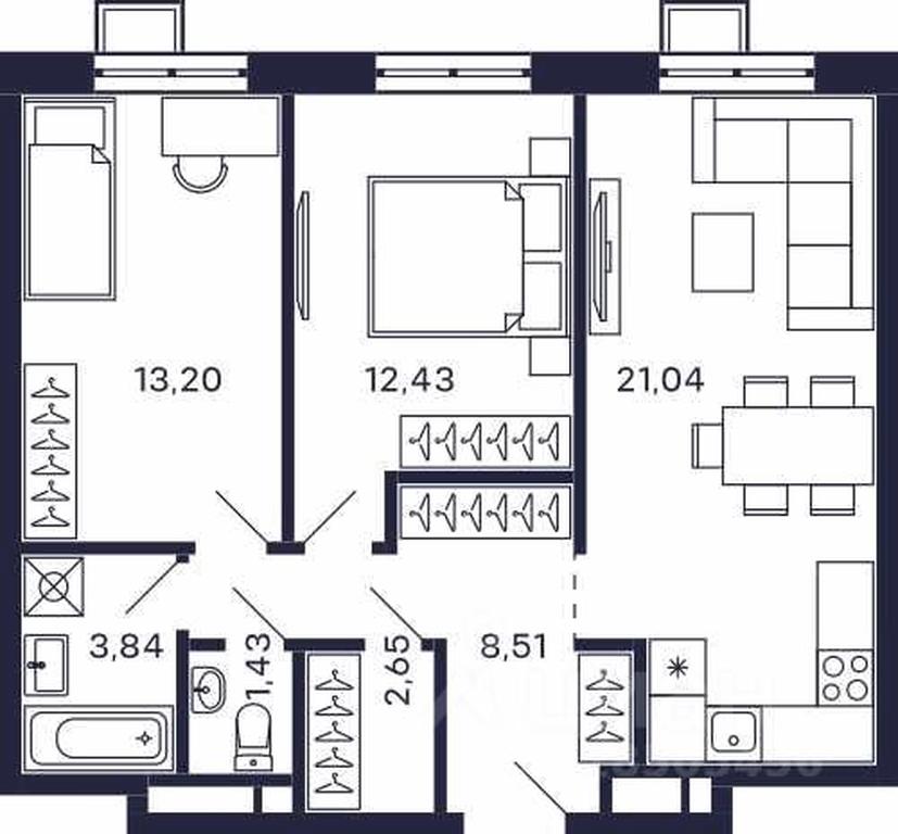 1-BD Apartment Sale, 63.1 sq. m. at Tetris, Zheleznodorozhny pereulok, Krasnogorsk, Moscow Region, Russia #1 1-BD Apartment Sale, 63.1 sq. m. at Tetris, Zheleznodorozhny pereulok, Krasnogorsk, Moscow Region, Russia #1