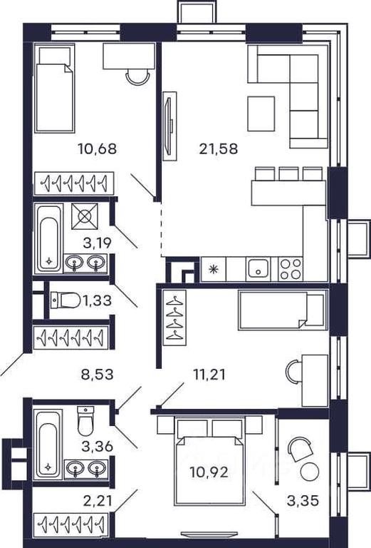 2-BD Apartment Sale, 76.36 sq. m. at Tetris, Zheleznodorozhny pereulok, Krasnogorsk, Moscow Region, Russia #1 2-BD Apartment Sale, 76.36 sq. m. at Tetris, Zheleznodorozhny pereulok, Krasnogorsk, Moscow Region, Russia #1