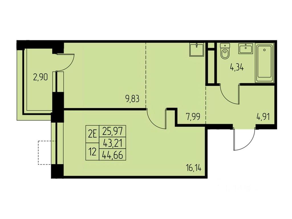 1-BD Apartment Sale, 44.7平方米 at Dom na Studencheskom, Studencheskiy proyezd, Ivanteyevka, Pshkinskiy Urban District, Moscow Region, Russia #1 1-BD Apartment Sale, 44.7平方米 at Dom na Studencheskom, Studencheskiy proyezd, Ivanteyevka, Pshkinskiy Urban District, Moscow Region, Russia #1