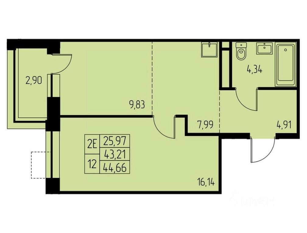 1-BD Apartment Sale, 44.7平方米 at Dom na Studencheskom, Studencheskiy proyezd, Ivanteyevka, Pshkinskiy Urban District, Moscow Region, Russia #1 1-BD Apartment Sale, 44.7平方米 at Dom na Studencheskom, Studencheskiy proyezd, Ivanteyevka, Pshkinskiy Urban District, Moscow Region, Russia #1