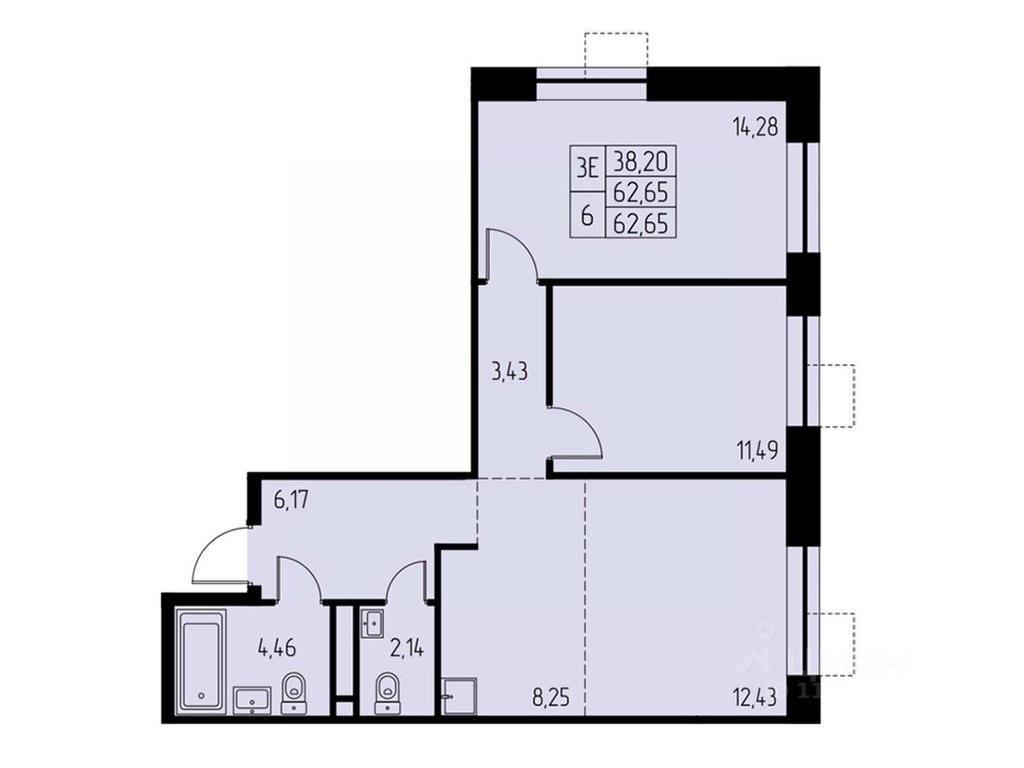 2-BD Apartment Sale, 62.7平方米 at Dom na Studencheskom, Studencheskiy proyezd, Ivanteyevka, Pshkinskiy Urban District, Moscow Region, Russia #2 2-BD Apartment Sale, 62.7平方米 at Dom na Studencheskom, Studencheskiy proyezd, Ivanteyevka, Pshkinskiy Urban District, Moscow Region, Russia #2