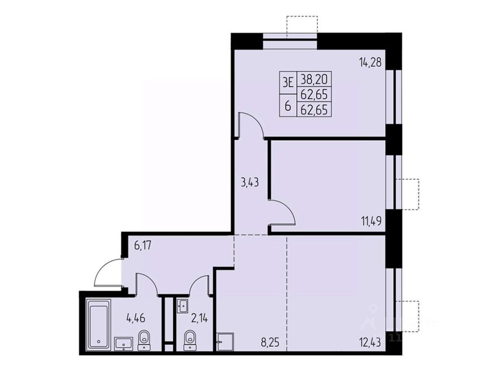 2-BD Apartment Sale, 62.7平方米 at Dom na Studencheskom, Studencheskiy proyezd, Ivanteyevka, Pshkinskiy Urban District, Moscow Region, Russia #1 2-BD Apartment Sale, 62.7平方米 at Dom na Studencheskom, Studencheskiy proyezd, Ivanteyevka, Pshkinskiy Urban District, Moscow Region, Russia #1