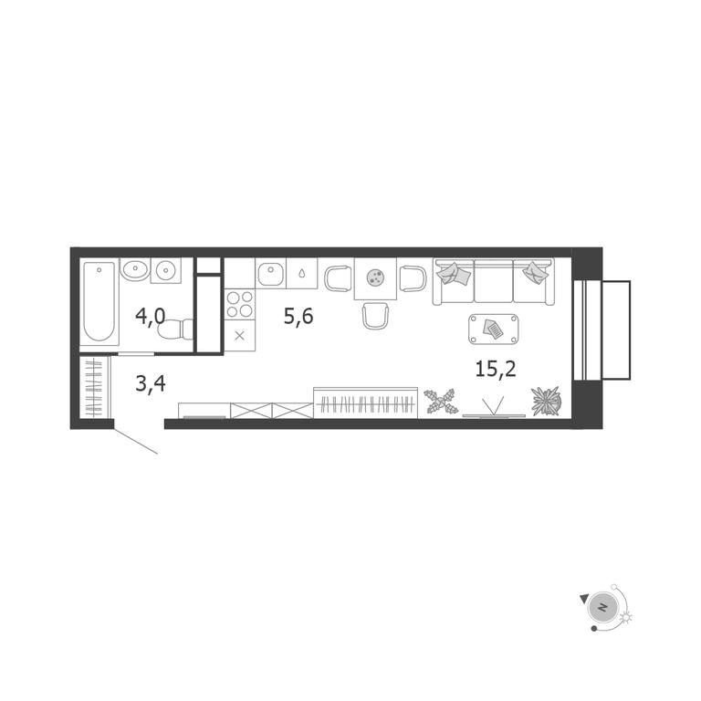 1-BD Apartment Sale, 28.2 sq. m. at Shagal, Автозаводская улица, 23, Москва, Россия #2 1-BD Apartment Sale, 28.2 sq. m. at Shagal, Автозаводская улица, 23, Москва, Россия #2