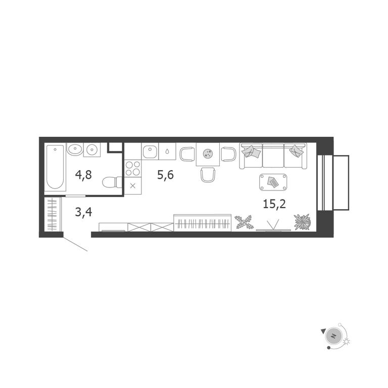 1-BD Apartment Sale, 28.2 sq. m. at Shagal, Автозаводская улица, 23, Москва, Россия #1 1-BD Apartment Sale, 28.2 sq. m. at Shagal, Автозаводская улица, 23, Москва, Россия #1