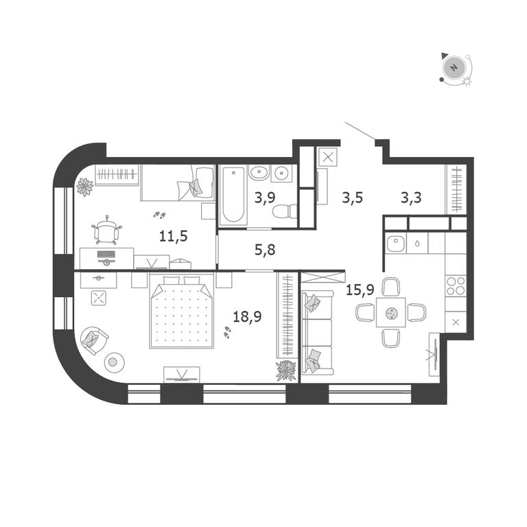 Продажа 2-комн. квартиры, 62,8 м² в ЖК «Шагал (Shagal)», Автозаводская улица, 23, Москва, Россия #1 Продажа 2-комн. квартиры, 62,8 м² в ЖК «Шагал (Shagal)», Автозаводская улица, 23, Москва, Россия #1