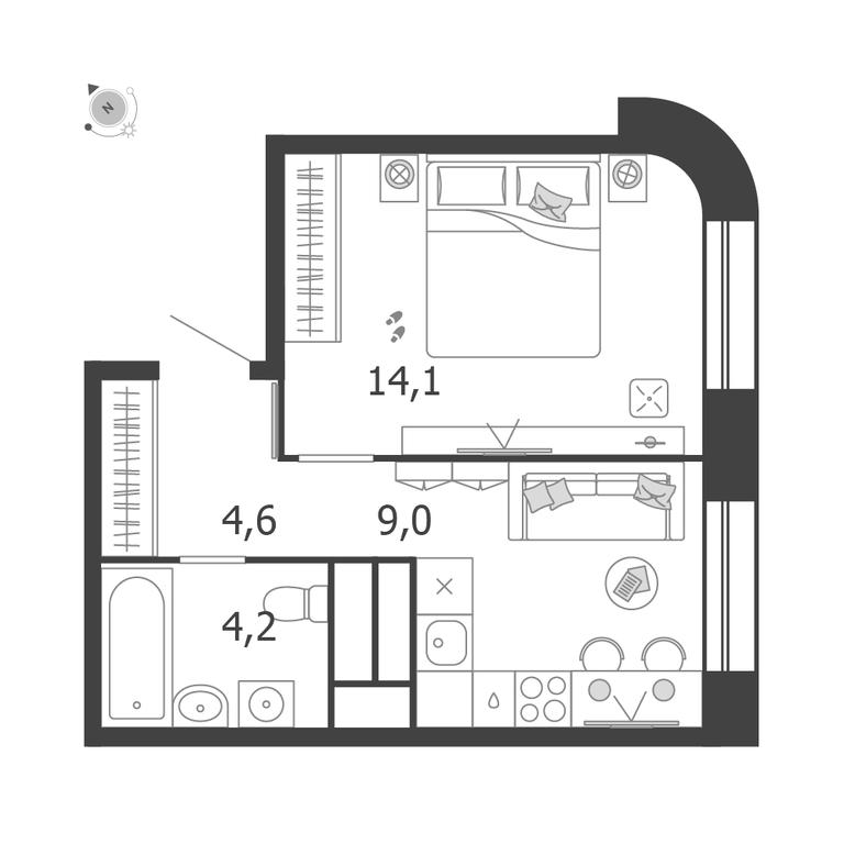 1-BD Apartment Sale, 31.9 sq. m. at Shagal, Автозаводская улица, 23, Москва, Россия #1 1-BD Apartment Sale, 31.9 sq. m. at Shagal, Автозаводская улица, 23, Москва, Россия #1