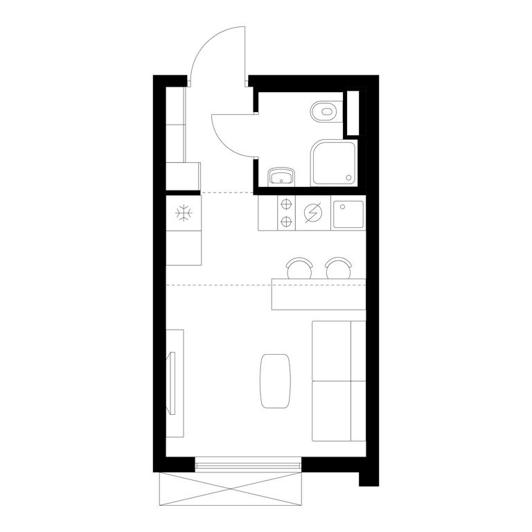 Apartment Sale, 19.8平方米 at Yauza Park, ulitsa Kolontsova, 4, Mytischi, Moscow Region, Russia #1