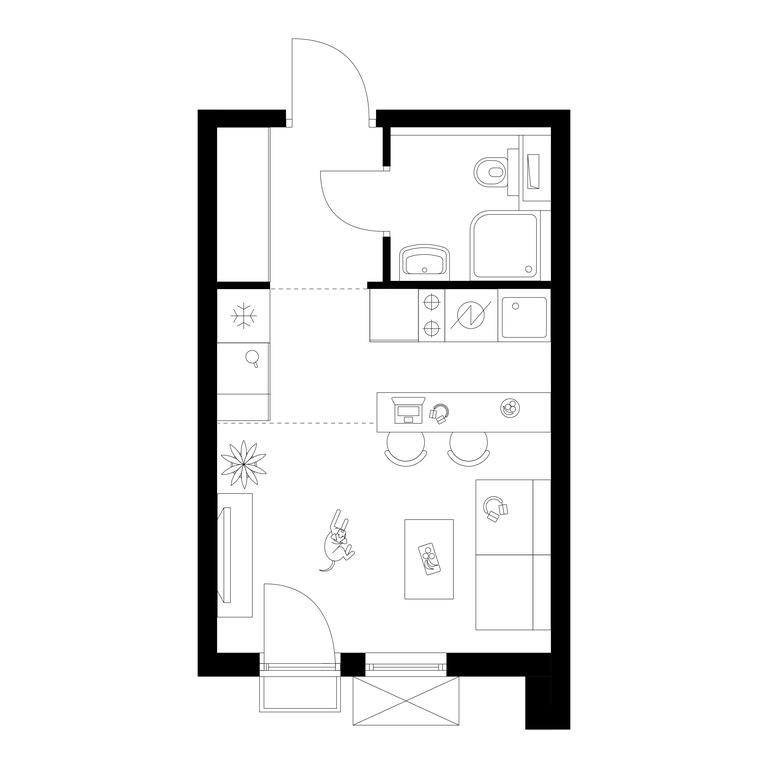 Apartment Sale, 21.4平方米 at Tomilinskiy Bulvar, Novaya Street, 1, Kotelniki, Moscow Region, Russia #1