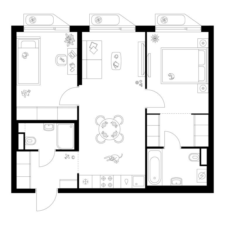 2-BD Apartment Sale, 58.8 sq. m. at Altufevskoe 53, Алтуфьевское шоссе, 53с11, Москва, Россия #1 2-BD Apartment Sale, 58.8 sq. m. at Altufevskoe 53, Алтуфьевское шоссе, 53с11, Москва, Россия #1