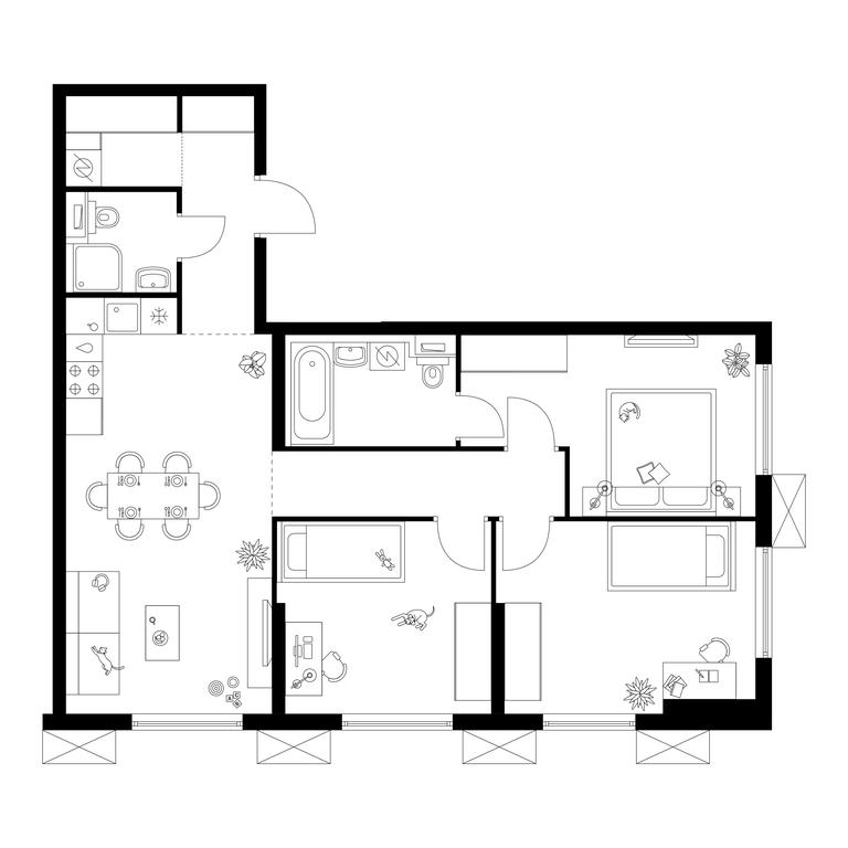 3-BD Apartment Sale, 77.3平方米 at Tomilinskiy Bulvar, Novaya Street, 1, Kotelniki, Moscow Region, Russia #1