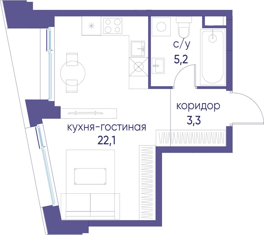 Apartment Sale, 30.6 sq. m. at Ostrov, Nizhnye Mnyovniki Street, 37Ас4, Moscow, Russia #1