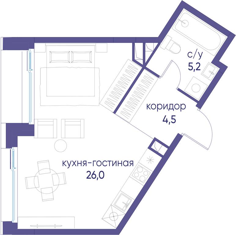 Apartment Sale, 35.7 sq. m. at Ostrov, Nizhnye Mnyovniki Street, 37Ас4, Moscow, Russia #1 Apartment Sale, 35.7 sq. m. at Ostrov, Nizhnye Mnyovniki Street, 37Ас4, Moscow, Russia #1