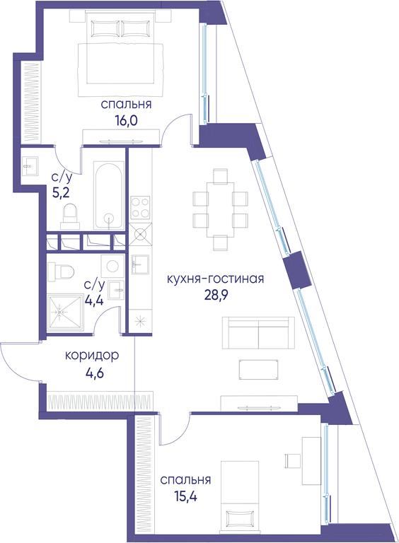 2-BD Apartment Sale, 74.5 sq. m. at Ostrov, Nizhnye Mnyovniki Street, 37Ас4, Moscow, Russia #1 2-BD Apartment Sale, 74.5 sq. m. at Ostrov, Nizhnye Mnyovniki Street, 37Ас4, Moscow, Russia #1
