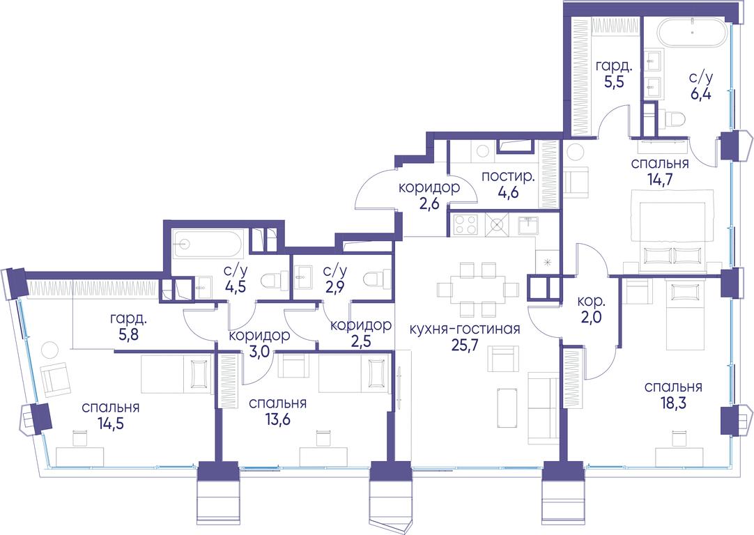 4-BD Apartment Sale, 126.6 sq. m. at Ostrov, Nizhnye Mnyovniki Street, 37Ас4, Moscow, Russia #1 4-BD Apartment Sale, 126.6 sq. m. at Ostrov, Nizhnye Mnyovniki Street, 37Ас4, Moscow, Russia #1