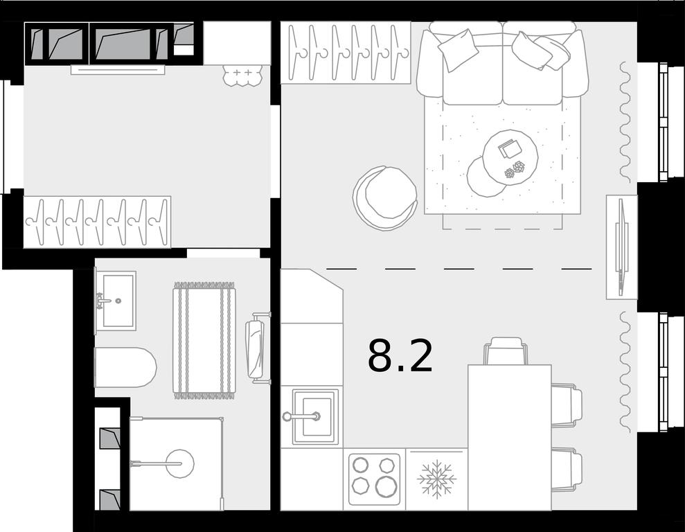 1-BD Apartment Sale, 24.9 sq. m. at Novaya Zvezda, Bachurinskaya ulitsa, 11, Settlement of Kommunarka, Moscow, Russia #1