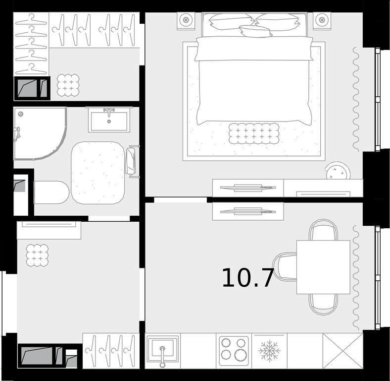 1-BD Apartment Sale, 33.7 sq. m. at Novaya Zvezda, Bachurinskaya ulitsa, 11, Settlement of Kommunarka, Moscow, Russia #1