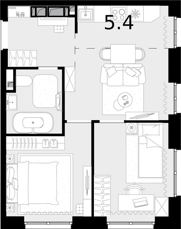 2-BD Apartment Sale, 44.2 sq. m. at Novaya Zvezda, Bachurinskaya ulitsa, 11, Settlement of Kommunarka, Moscow, Russia #1 2-BD Apartment Sale, 44.2 sq. m. at Novaya Zvezda, Bachurinskaya ulitsa, 11, Settlement of Kommunarka, Moscow, Russia #1
