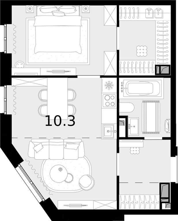 2-BD Apartment Sale, 46.1 sq. m. at Novaya Zvezda, Bachurinskaya ulitsa, 11, Settlement of Kommunarka, Moscow, Russia #1 2-BD Apartment Sale, 46.1 sq. m. at Novaya Zvezda, Bachurinskaya ulitsa, 11, Settlement of Kommunarka, Moscow, Russia #1