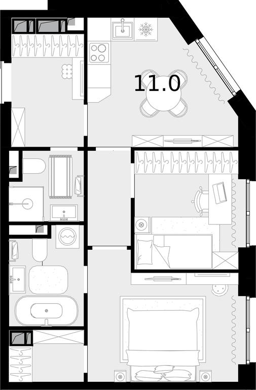 2-BD Apartment Sale, 49.7 sq. m. at Novaya Zvezda, Bachurinskaya ulitsa, 11, Settlement of Kommunarka, Moscow, Russia #1 2-BD Apartment Sale, 49.7 sq. m. at Novaya Zvezda, Bachurinskaya ulitsa, 11, Settlement of Kommunarka, Moscow, Russia #1