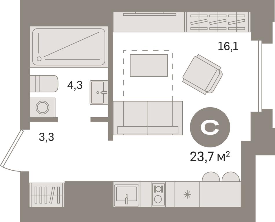 Apartment Sale, 23.7平方米 at Kvartal «MONS», Ogorodny Drive, Moscow, Russia #1 Apartment Sale, 23.7平方米 at Kvartal «MONS», Ogorodny Drive, Moscow, Russia #1