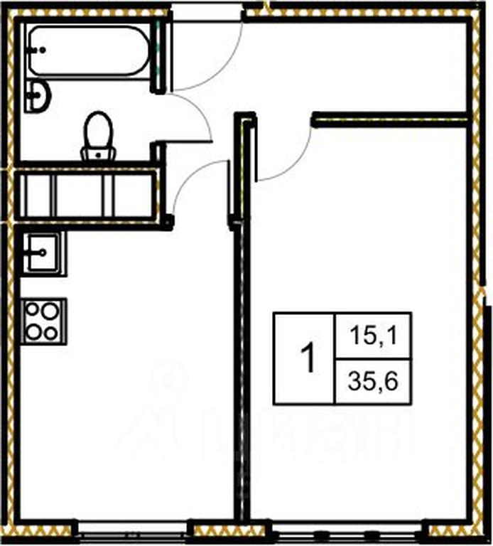 Apartment Sale, 35.8平方米 at Novoe Zamitino, Sadovaya ulitsa, derevnya Saburovo, Krasnogorsk Urban District, Moscow Region, Russia #1 Apartment Sale, 35.8平方米 at Novoe Zamitino, Sadovaya ulitsa, derevnya Saburovo, Krasnogorsk Urban District, Moscow Region, Russia #1