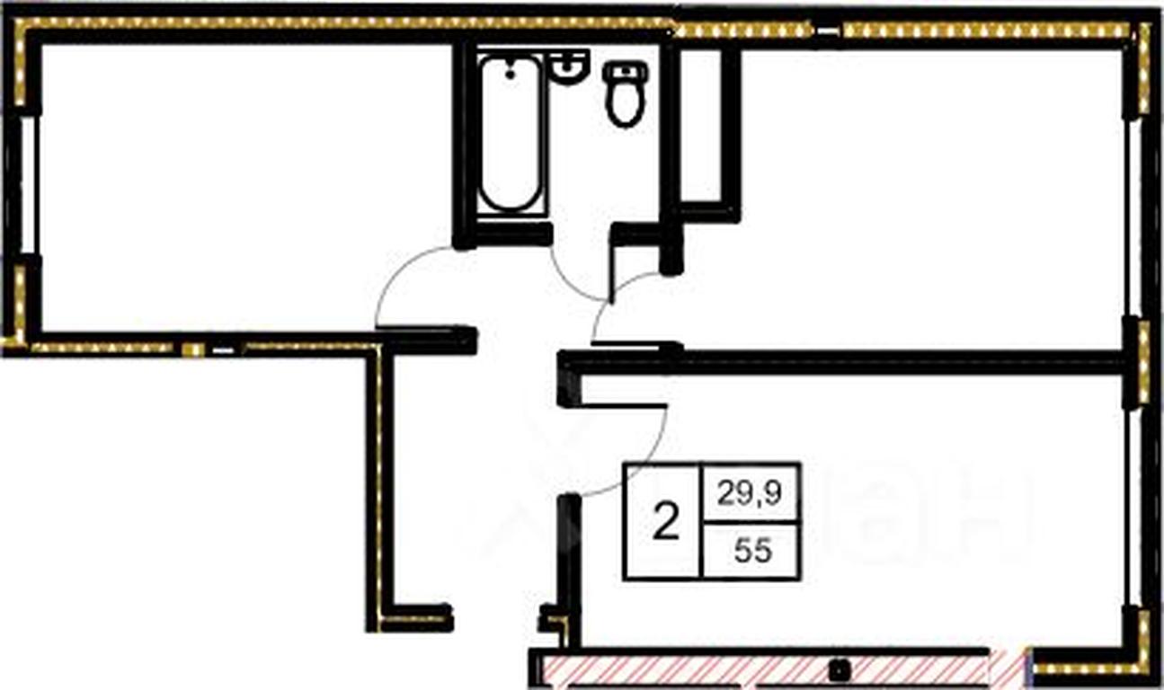 1-BD Apartment Sale, 55 sq. m. at Novoe Zamitino, Sadovaya ulitsa, derevnya Saburovo, Krasnogorsk Urban District, Moscow Region, Russia #1