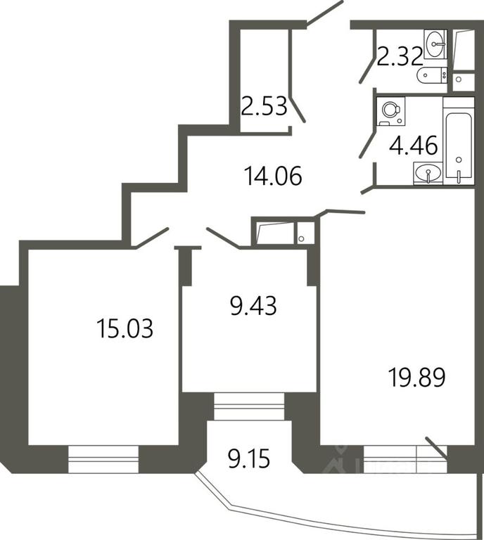 1-BD Apartment Sale, 70.47平方米 at Messier 18, Sovetskaya Street, mikrorayon Klimovsk, Podolsk, Moscow Region, Russia #1