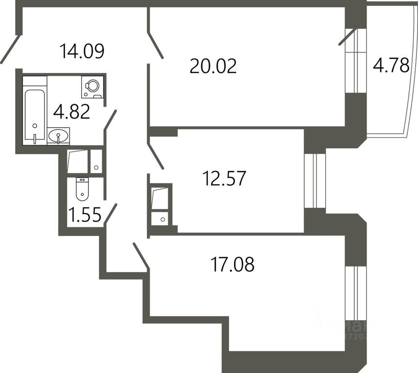 1-BD Apartment Sale, 71.56平方米 at Messier 18, Sovetskaya Street, mikrorayon Klimovsk, Podolsk, Moscow Region, Russia #1 1-BD Apartment Sale, 71.56平方米 at Messier 18, Sovetskaya Street, mikrorayon Klimovsk, Podolsk, Moscow Region, Russia #1