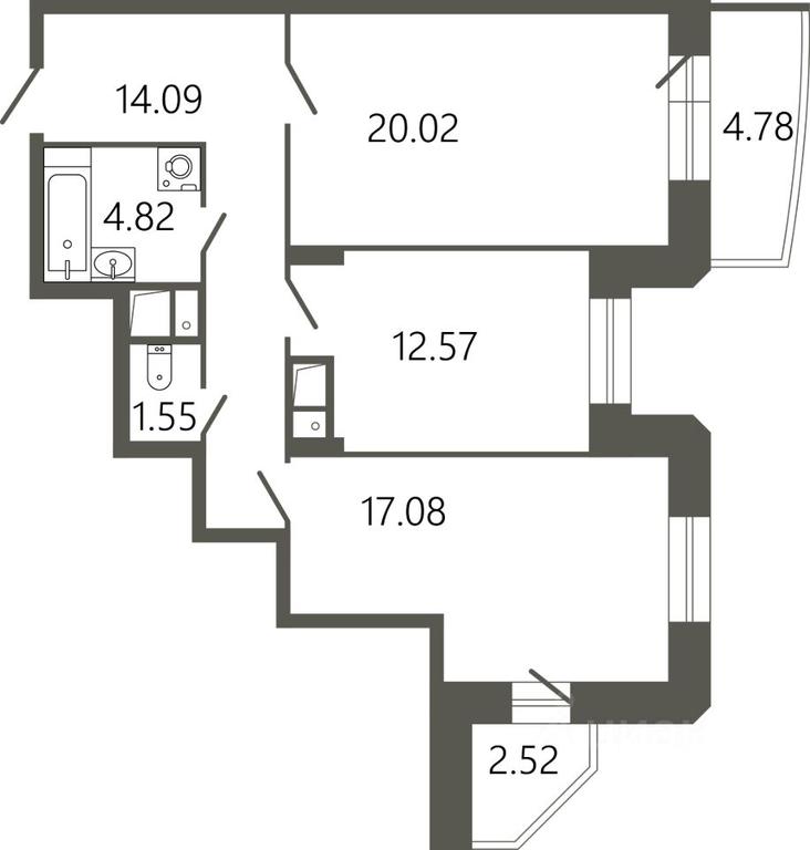 1-BD Apartment Sale, 72.82平方米 at Messier 18, Sovetskaya Street, mikrorayon Klimovsk, Podolsk, Moscow Region, Russia #1
