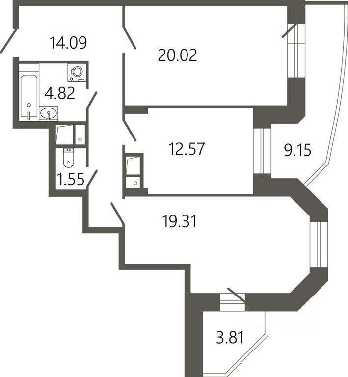 1-BD Apartment Sale, 74.79 sq. m. at Messier 18, Sovetskaya Street, mikrorayon Klimovsk, Podolsk, Moscow Region, Russia #1