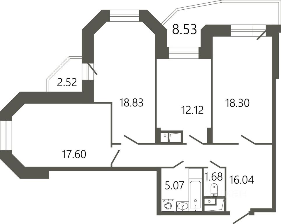 2-BD Apartment Sale, 93.46平方米 at Messier 18, Sovetskaya Street, mikrorayon Klimovsk, Podolsk, Moscow Region, Russia #1