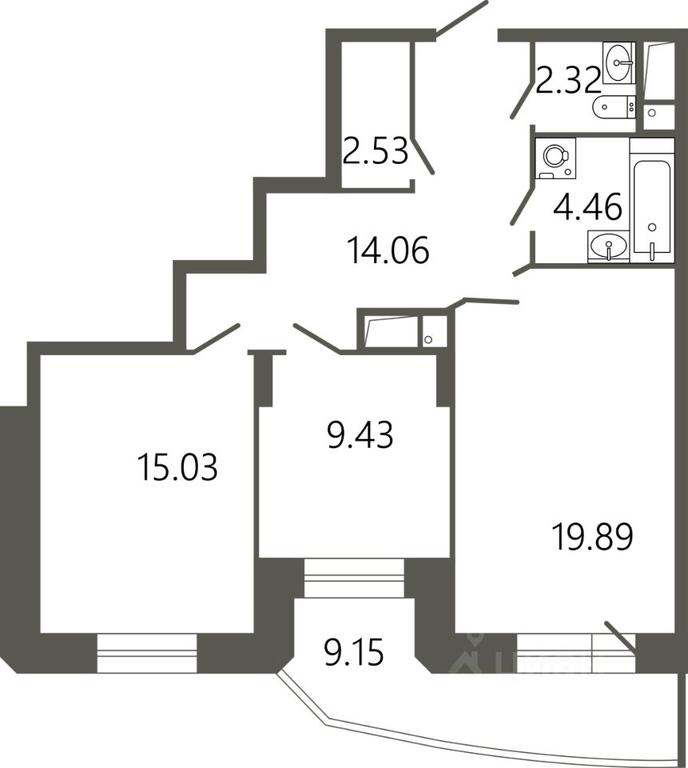1-BD Apartment Sale, 70.47平方米 at Messier 18, Sovetskaya Street, mikrorayon Klimovsk, Podolsk, Moscow Region, Russia #1