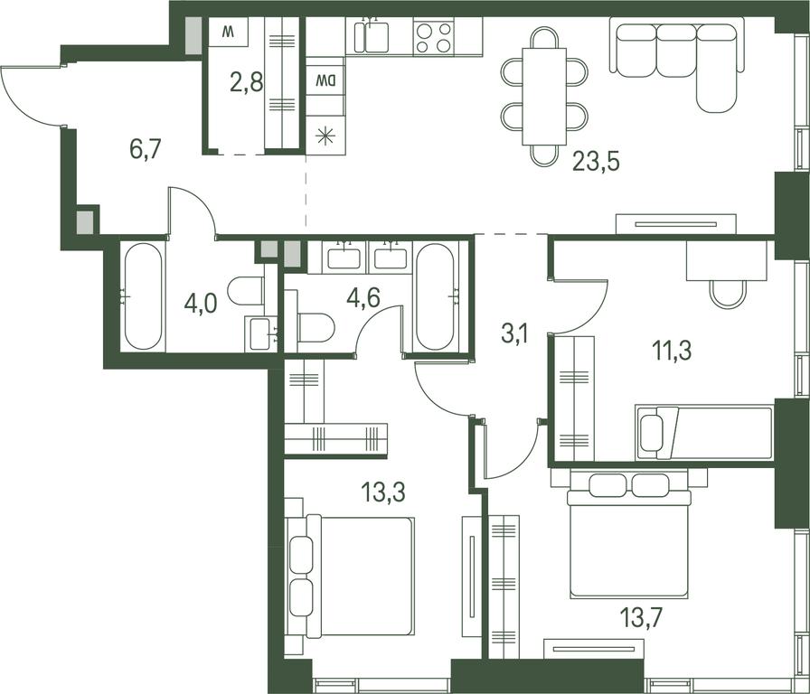 3-BD Apartment Sale, 83 sq. m. at Moments, Volokolamskoye Highway, 28, Moscow, Russia #1 3-BD Apartment Sale, 83 sq. m. at Moments, Volokolamskoye Highway, 28, Moscow, Russia #1