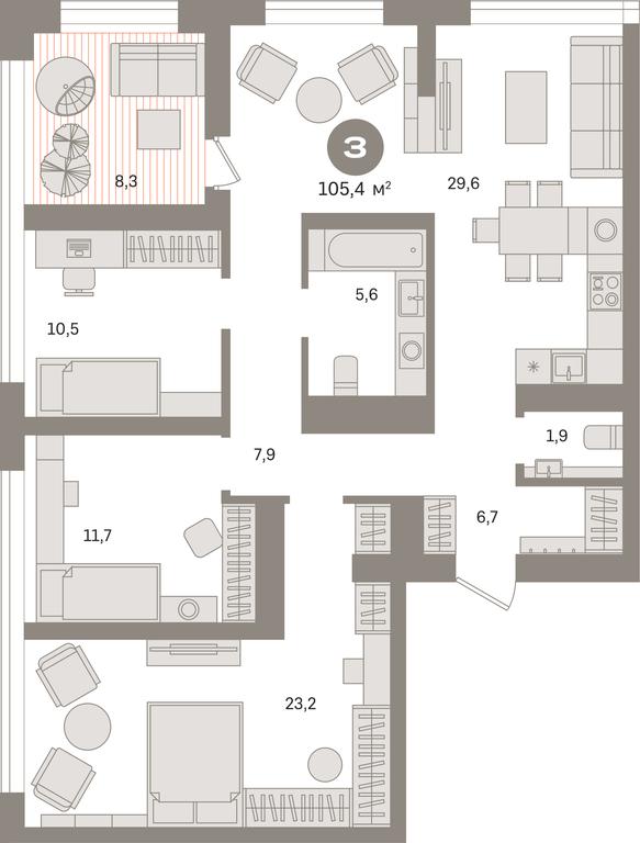 3-BD Apartment Sale, 105.4 sq. m. at Kvartal Izdanie, Perovskoye Highway, Moscow, Russia #1 3-BD Apartment Sale, 105.4 sq. m. at Kvartal Izdanie, Perovskoye Highway, Moscow, Russia #1