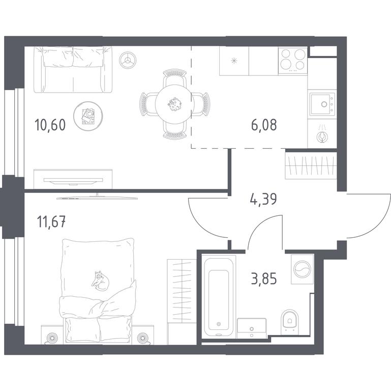Apartment Sale, 36.59平方米 at Kvartal Strogino, zhiloy kompleks Kvartal Strogino, Krasnogorsk, Moscow Region, Russia #1 Apartment Sale, 36.59平方米 at Kvartal Strogino, zhiloy kompleks Kvartal Strogino, Krasnogorsk, Moscow Region, Russia #1