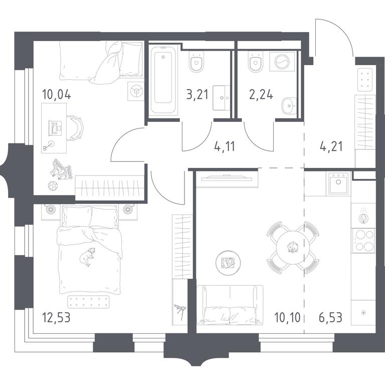 1-BD Apartment Sale, 52.97 sq. m. at Kvartal Strogino, zhiloy kompleks Kvartal Strogino, Krasnogorsk, Moscow Region, Russia #1 1-BD Apartment Sale, 52.97 sq. m. at Kvartal Strogino, zhiloy kompleks Kvartal Strogino, Krasnogorsk, Moscow Region, Russia #1
