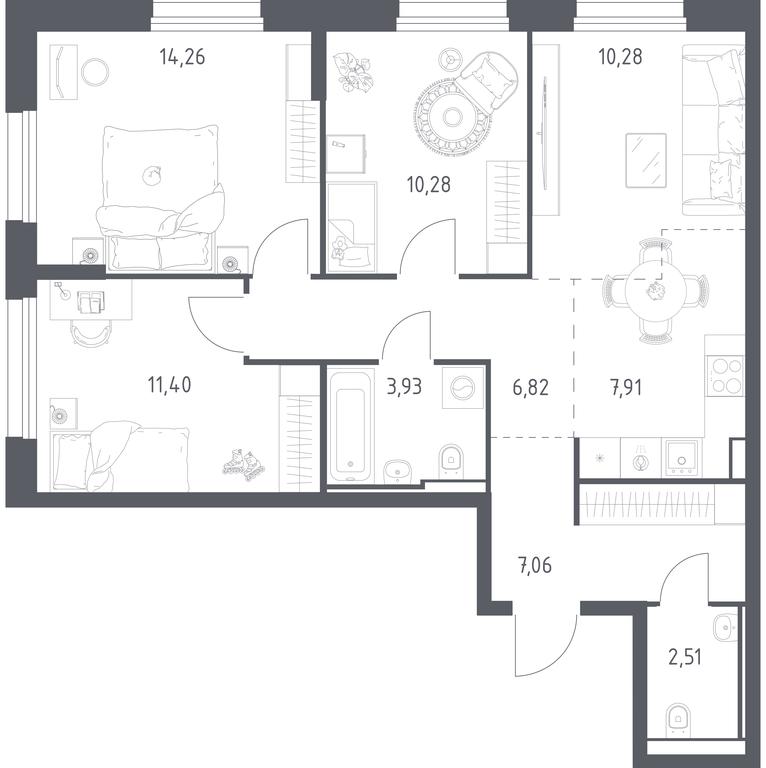 2-BD Apartment Sale, 74.45 sq. m. at Kvartal Strogino, zhiloy kompleks Kvartal Strogino, Krasnogorsk, Moscow Region, Russia #1 2-BD Apartment Sale, 74.45 sq. m. at Kvartal Strogino, zhiloy kompleks Kvartal Strogino, Krasnogorsk, Moscow Region, Russia #1