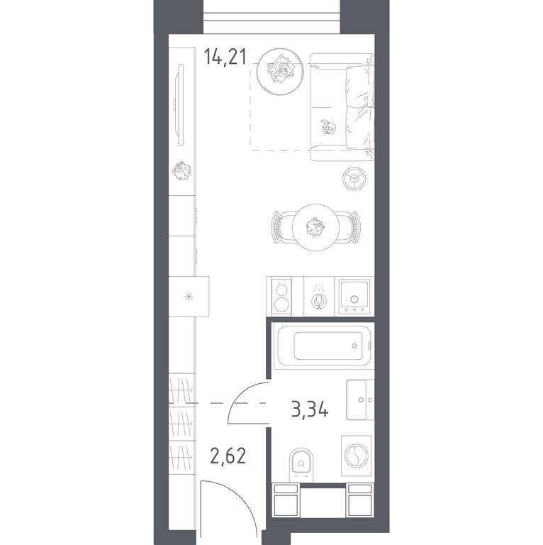 Apartment Sale, 20.2平方米 at Perets, Pyatnitskoye Highway, 58, Moscow, Russia #1