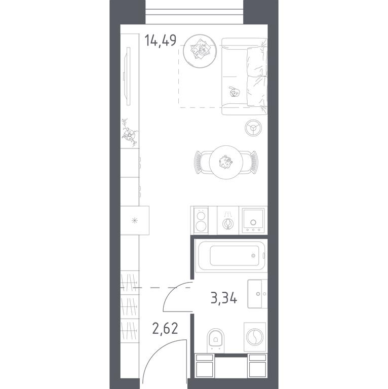 Продажа квартиры, 20,5 м² в ЖК «Перец», Пятницкое шоссе, 58, Москва, Россия #1