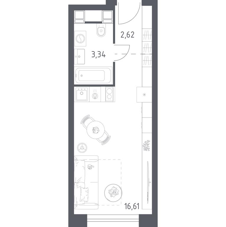 Apartment Sale, 22.7平方米 at Perets, Pyatnitskoye Highway, 58, Moscow, Russia #1