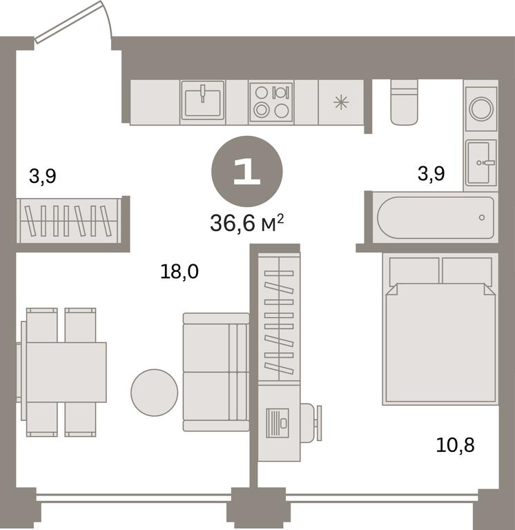 1-BD Apartment Sale, 36.6 sq. m. at Dom A, Dubininskaya Street, вл59к2, Moscow, Russia #1 1-BD Apartment Sale, 36.6 sq. m. at Dom A, Dubininskaya Street, вл59к2, Moscow, Russia #1