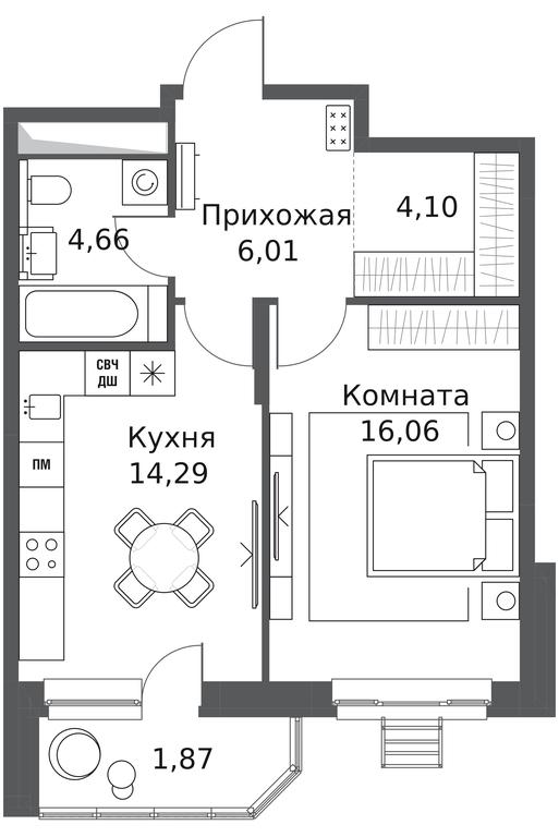 1-BD Apartment Sale, 46.99平方米 at Odinburg, Severnaya Street, 11, Odintsovo, Moscow Region, Russia #1 1-BD Apartment Sale, 46.99平方米 at Odinburg, Severnaya Street, 11, Odintsovo, Moscow Region, Russia #1