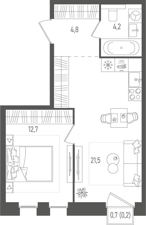 1-BD Apartment Sale, 43.4平方米 at Pave, 2nd Paveletsky Drive, Moscow, Russia #1 1-BD Apartment Sale, 43.4平方米 at Pave, 2nd Paveletsky Drive, Moscow, Russia #1